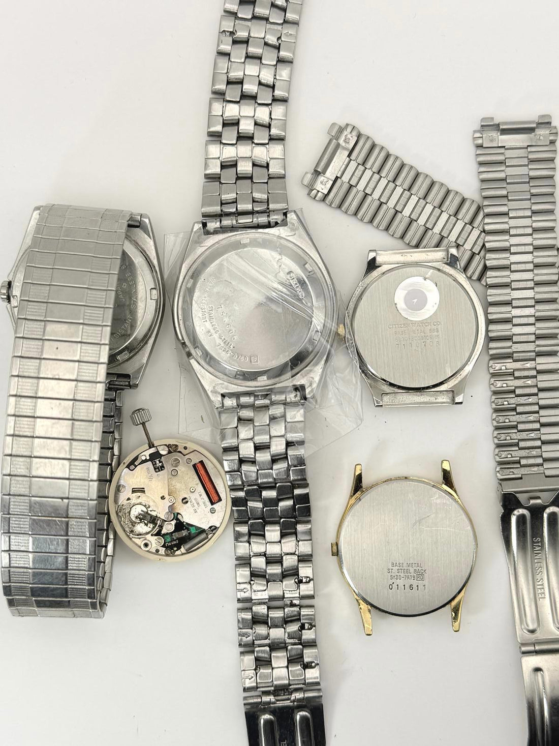 Seiko Citizen Watch Parts Repair Lot Runs + Nonworking Mixed Bundle Vintage
