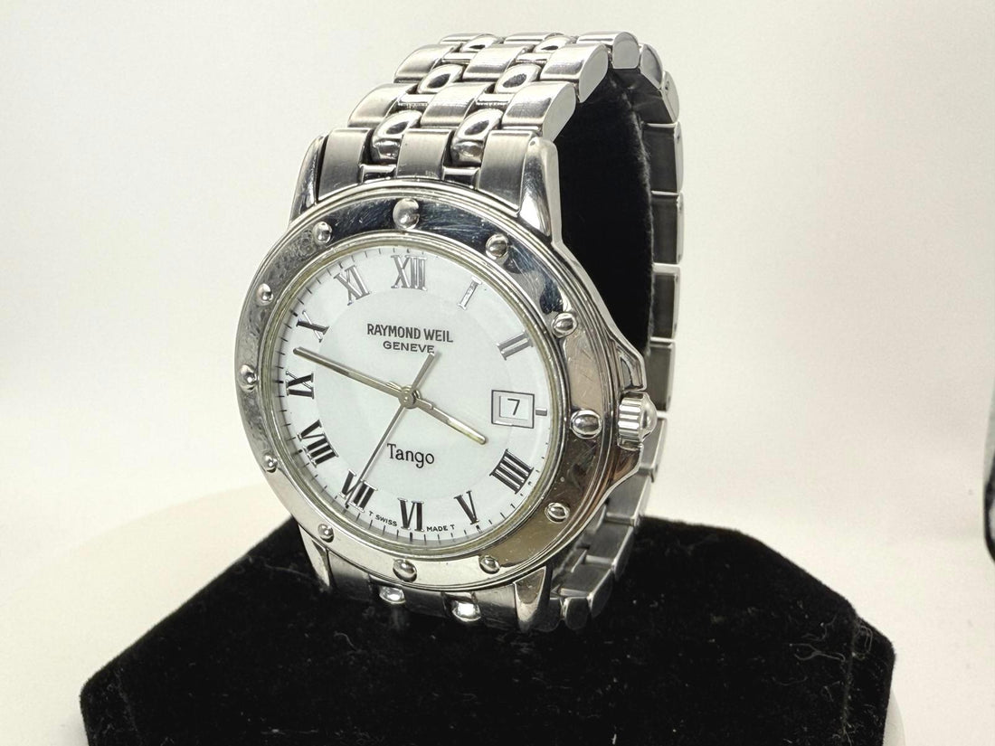 Raymond Weil Tango Swiss Quartz Mens Watch White Dial Date Stainless 35mm