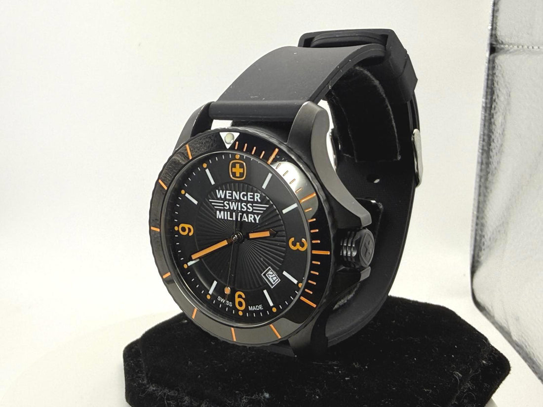 Wenger Swiss Military Watch 79031 43mm Black Quartz Date Like New