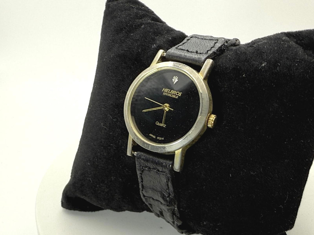 Helbros Invincible Ladies Quartz Diamond Accent 25mm Case