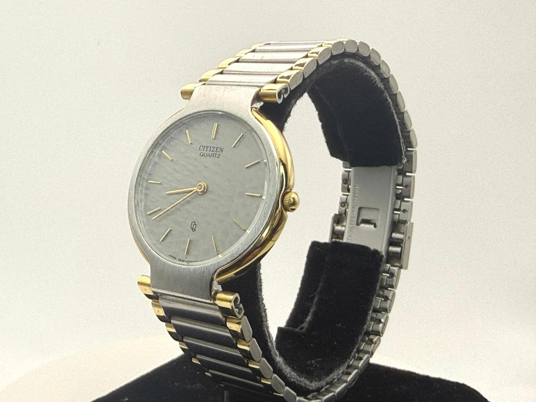 Vintage Citizen Quartz Ladies Two Tone Watch 29mm Slim Dress Style New Battery