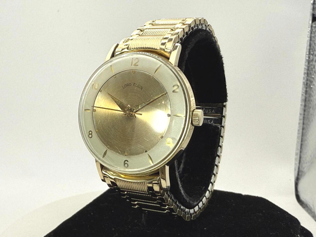 Lord Elgin Mechanical 10k Gold Filled watch 1950's 33mm Case